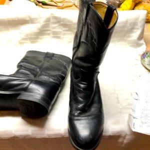 Justin registered boots, black, Sz 9D
